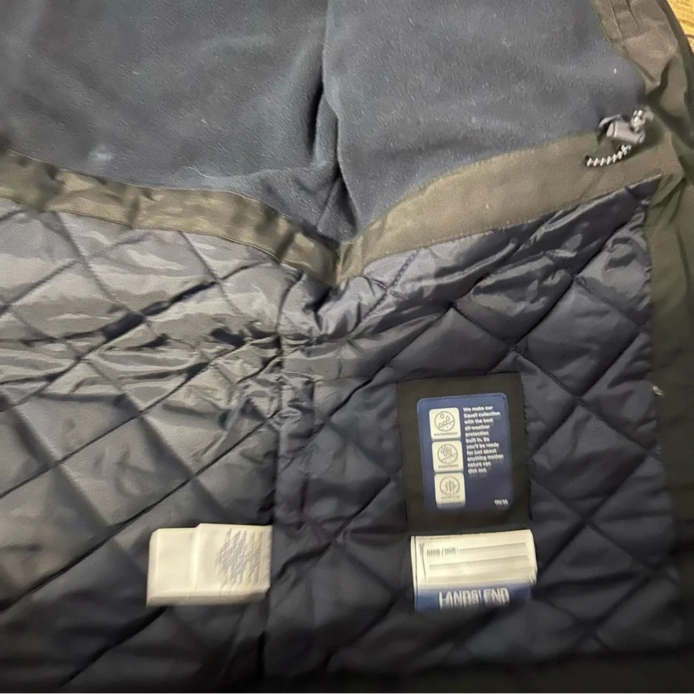 LANDS END NAVY‎ MEDIUM 10-12 ALL WEATHER COAT JACKET GROW-A-LONGS